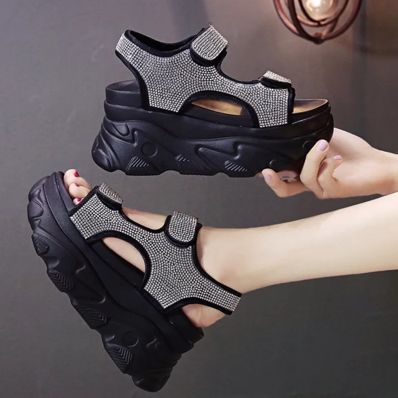 Сандалии женские на платформе 8 см повседневная обувь массивной подошве со