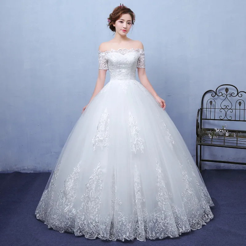 Женское роскошное кружевное свадебное платье с открытыми плечами vestido de