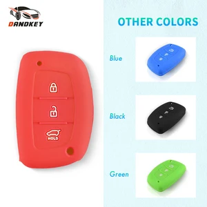 Силиконовый чехол Dandkey для автомобильного ключа, чехол для Hyundai Creta I10 I20 Tucson Elantra Santa Fe 2016-2018, 3 кнопки, смарт-ключ