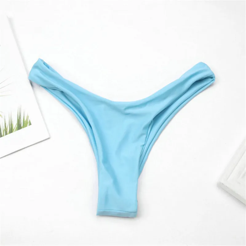 Женский раздельный купальник однотонный с пуш-ап бюстгальтером и трусиками