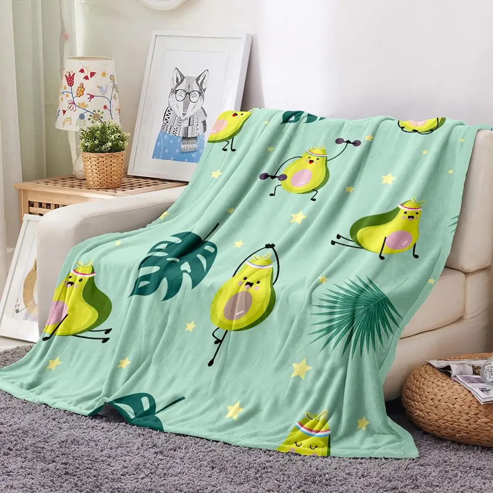 3D принт зеленый фруктовый фланель Одеяло авокадо пушистый ворсом домашнего