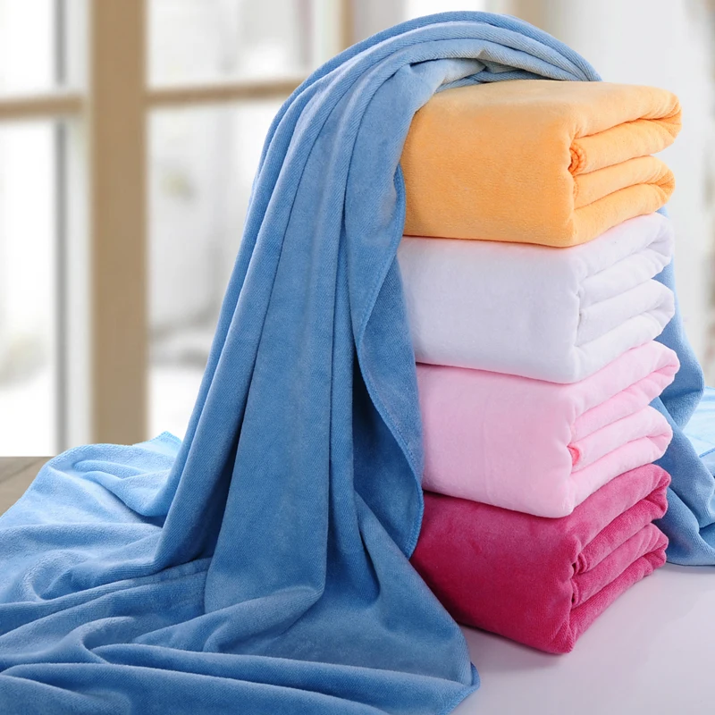 

Microfibre Large Towel Bath Solid Color Shower Soft Thick Absorbent Towel Quick Dry Serviette De Bain Bathroom Products DM50T