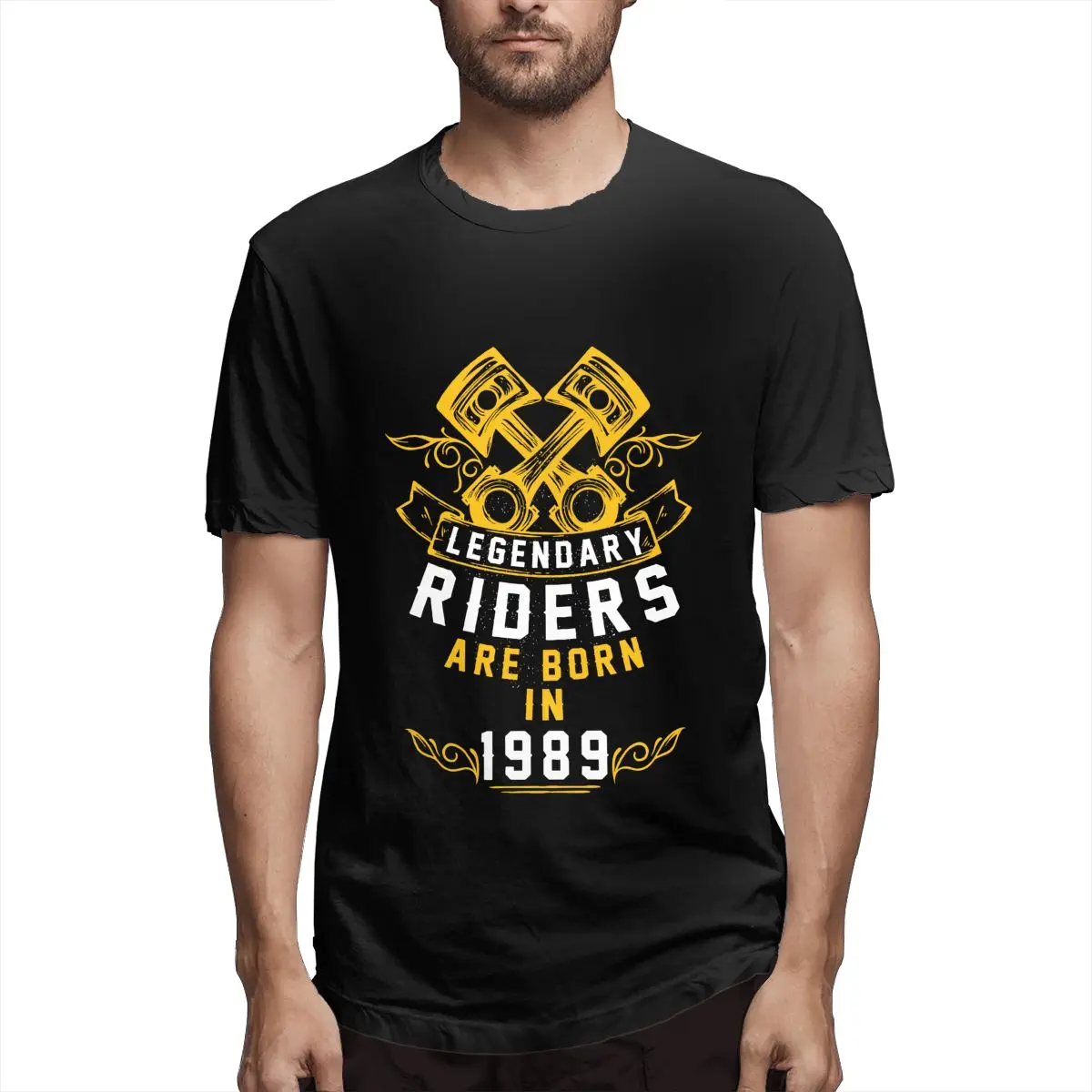 

Legendary Riders Are Born In 1989 Men's T Shirt Awesome Tee Shirt Short Sleeve Round Collar T-Shirt Cotton Adult Clothes