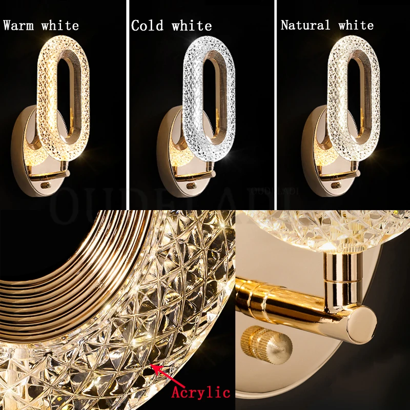 Современная светодиодная настенная лампа дизайнерский светильник с кольцом для