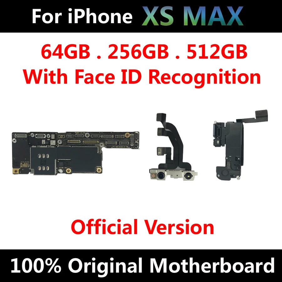 64 Гб 256 ГБ 512 ГБ оригинальная материнская плата для iPhone XS MAX Заводская разблокированная материнская плата с/без лица ID IOS поддержка обновления