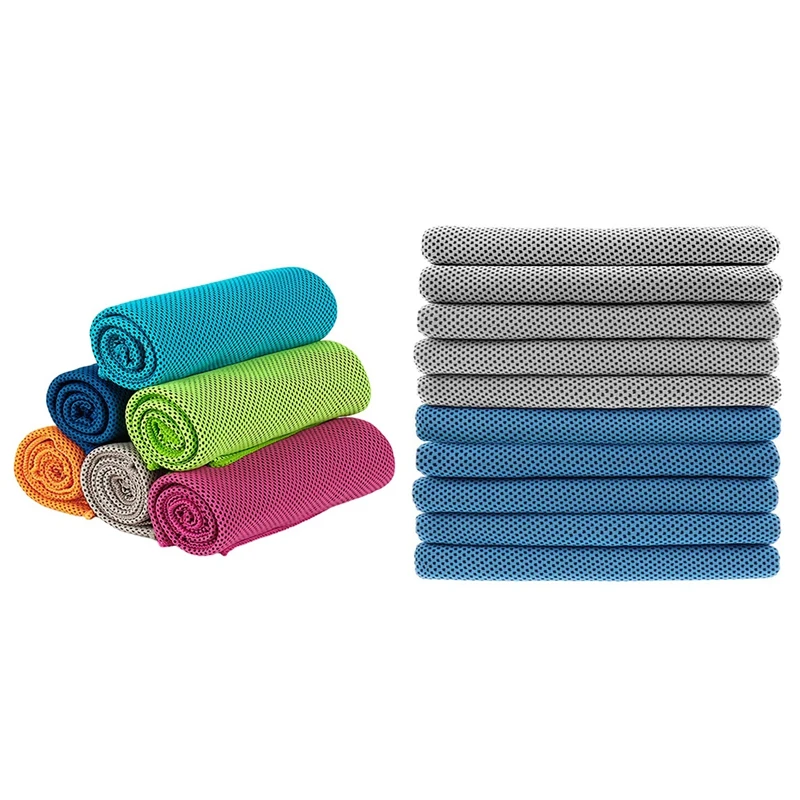

HOT-16 Pcs Cooling Towel Soft Breathable Ice Sports Towel Absorbent Fast Drying Towels, 6 Pcs 30 X 90Cm & 10 Pcs 30 X 80Cm