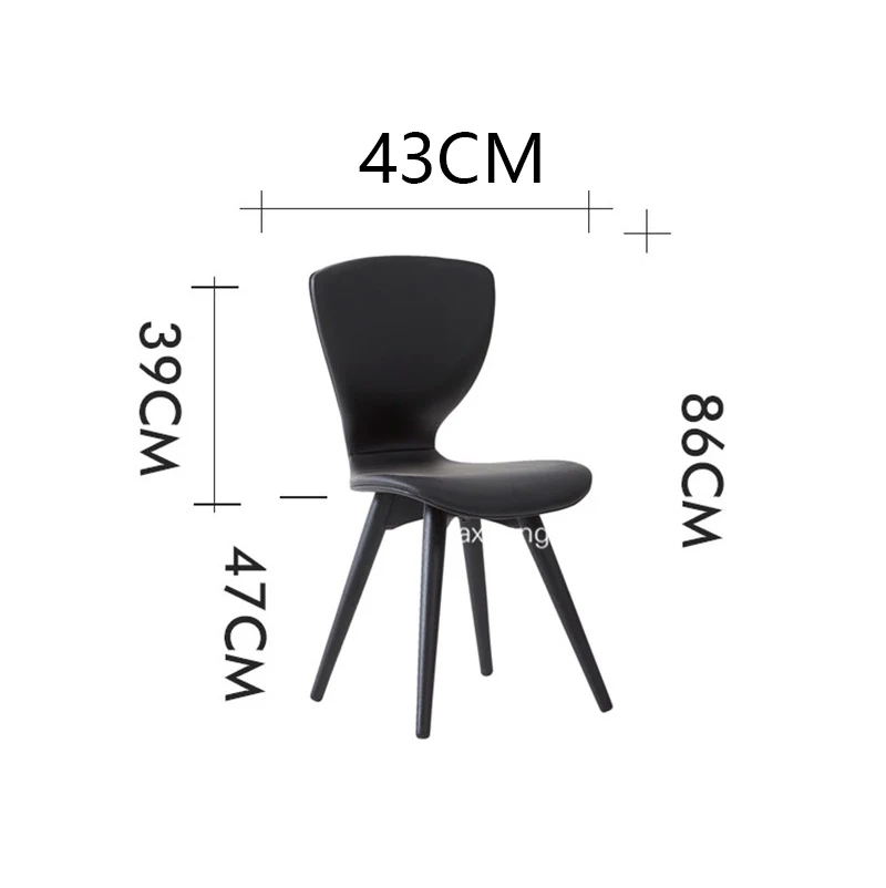 

Nordic Dining Chairs Minimalist Black Solid Wood Dining Chair High-end Conference PU Leather Chair Modern Adult Designer Chair