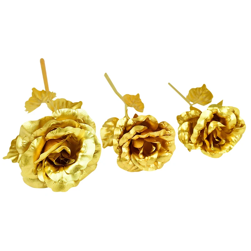 1 шт. Золотая Роза цветок фольга пластиковые искусственные розы подарок на день