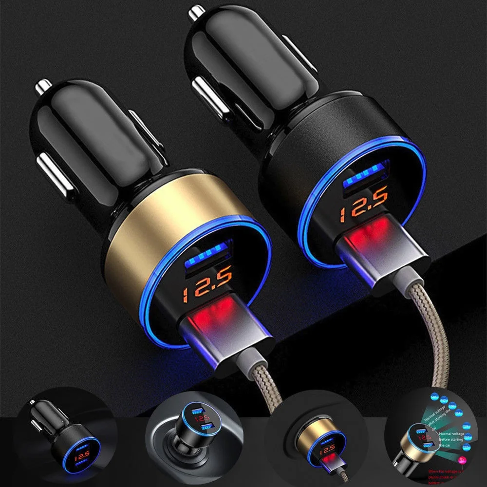 3.1A устройство для автомобиля с двумя портами USB Зарядное 2 Порты и разъёмы ЖК