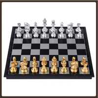 beginner tournament chess set magnet plastic pawn portable folding travel wooden chessboard backgammon ajedrez educational toys