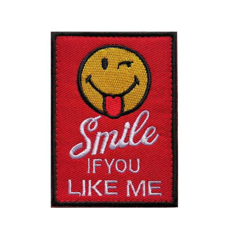 Вышивка 3D тканевая наклейка на липучках этикетка со смайликом в Нью Йоркском и