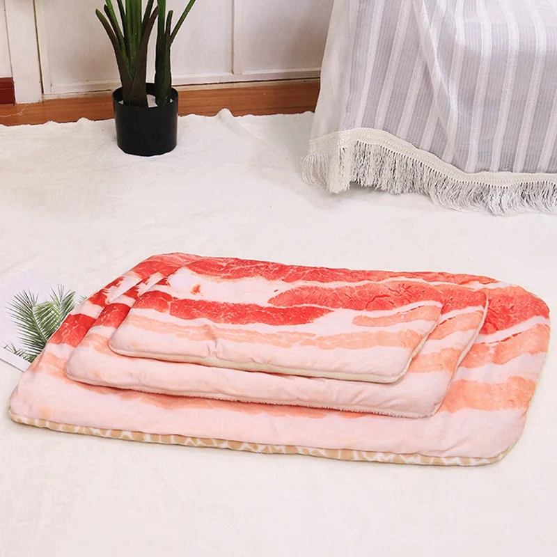 Pet Bed for Dog Cat Mat Dogs Blanket Kennel Puppy Kitten Durable Soft Toast Bread and Poached Eggs Pizza Mats Beds | Дом и сад