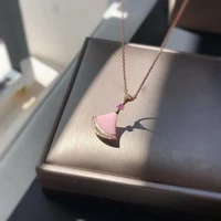 new products in 2021 fashion retro pink dress pendant necklace female long chain jewelry valentines day gift