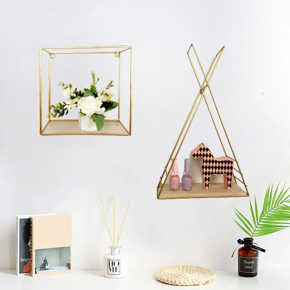 Металлическая настенная стойка для хранения треугольных квадратных бонсай