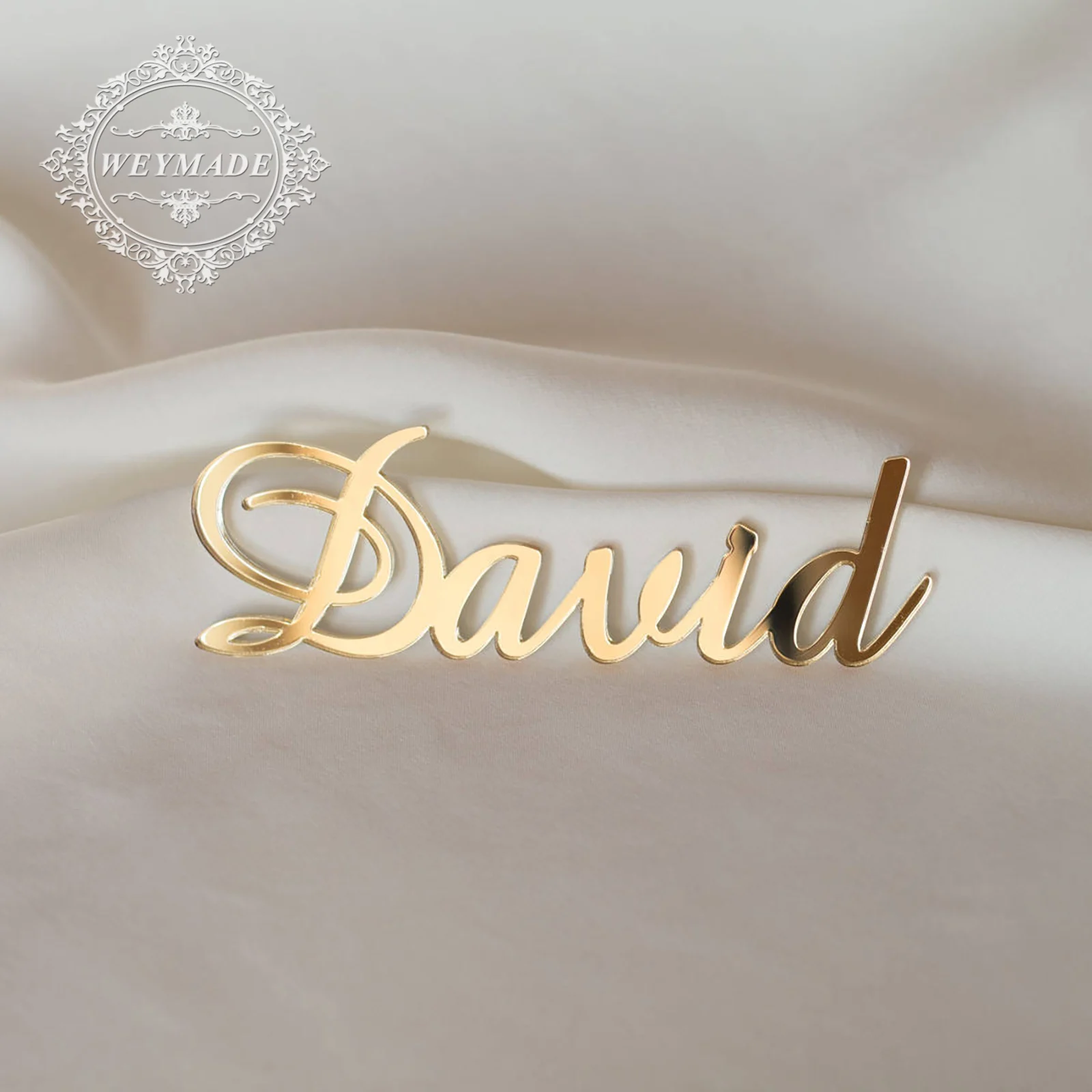 

1pcs Custom Mirror Rose Gold Baby Name Sign Nursery Wall Decoration Personalized Black Name Sign Rustic Wedding Party Baptism