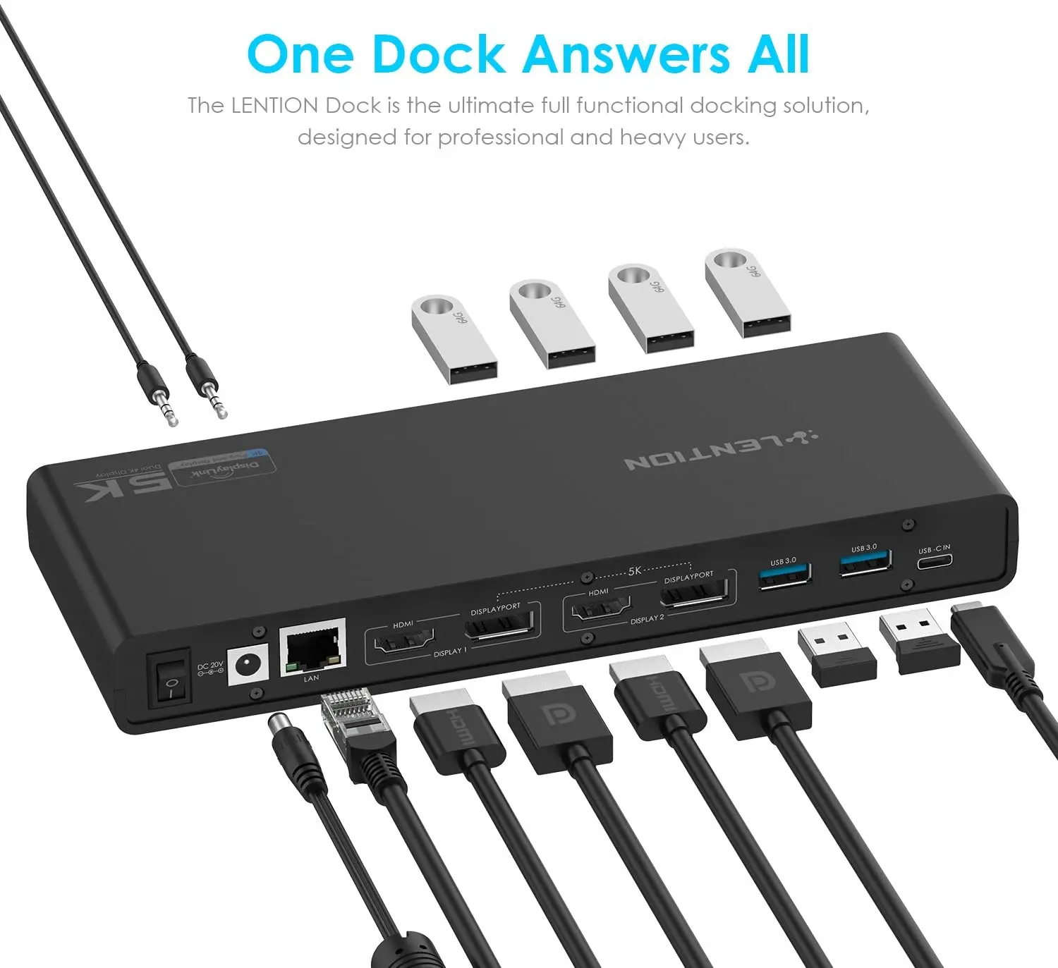 Lention 5K USB Закрытая акционерная Компания C &amp док-станция с HDMI и DisplayPort двойного