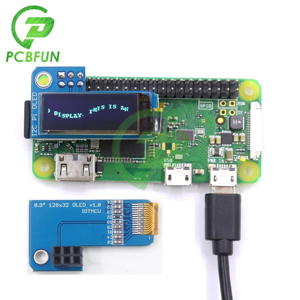 Модуль дисплея для PiOLED I2C 0 91 дюйма OLED 128X32 SSD1306 синий экран RPI Raspberry Pi 1 B + 2 3 и