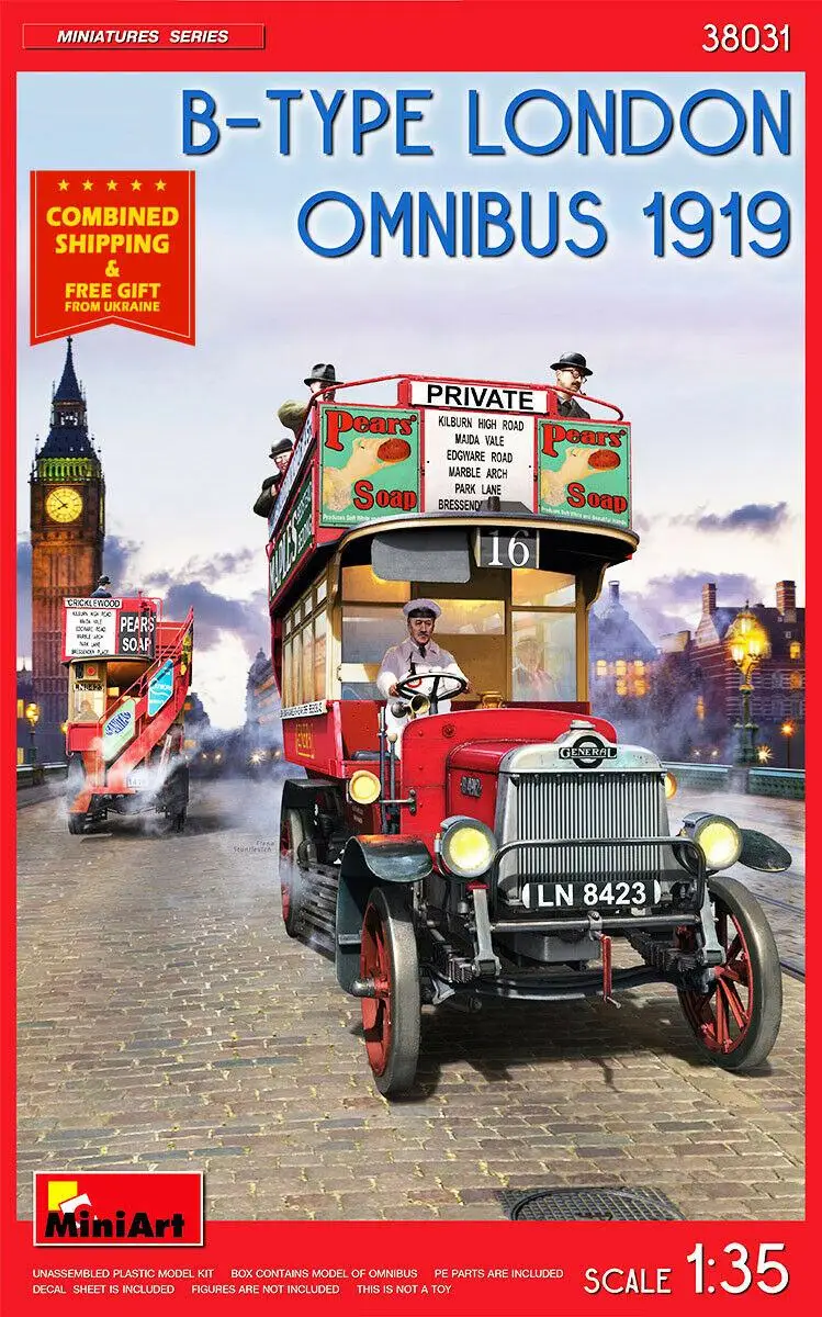 

MiniArt 38031 1/35 Scale "B-Type London Omnibus (1919)" Model Kit