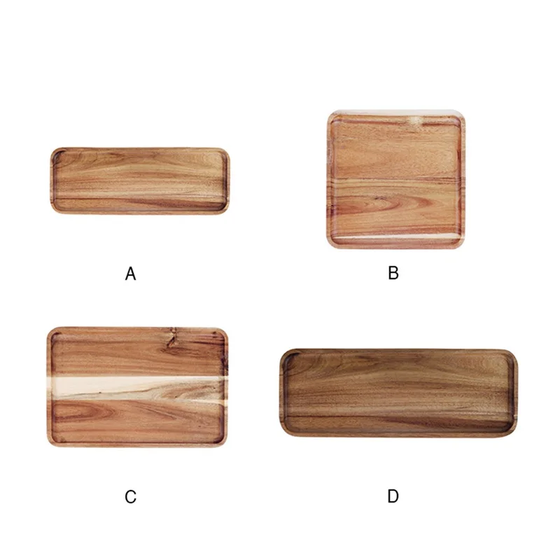 

Acacia Wood Tray Rectangle Round Storage Wooden Tea Trays Serving Table Plate Snacks Food Dish For Hotel Home Serving Tray