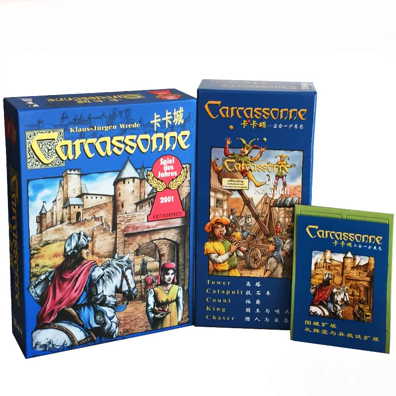 Carcassonne/5 в 1/2 1 Расширенная настольная игра 2 5 игроков для семьи/вечерние/подарок