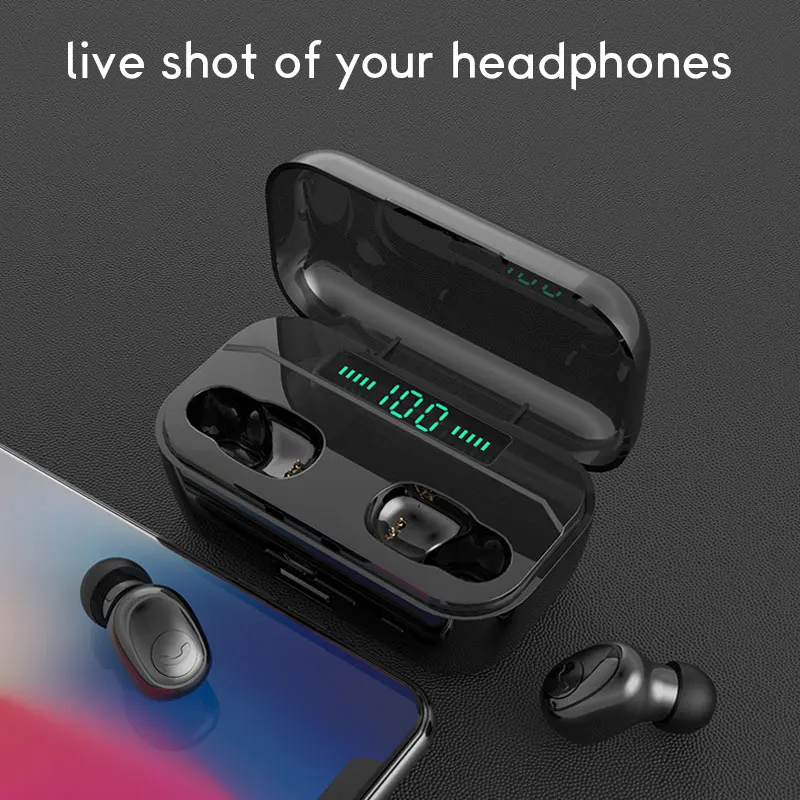 Спортивные Беспроводные наушники TWS Bluetooth 5,0, гарнитура, наушники 3500 мА/ч, зарядный держатель для samsung a50 s8 iPhone 7 Plus Umidigi mi9