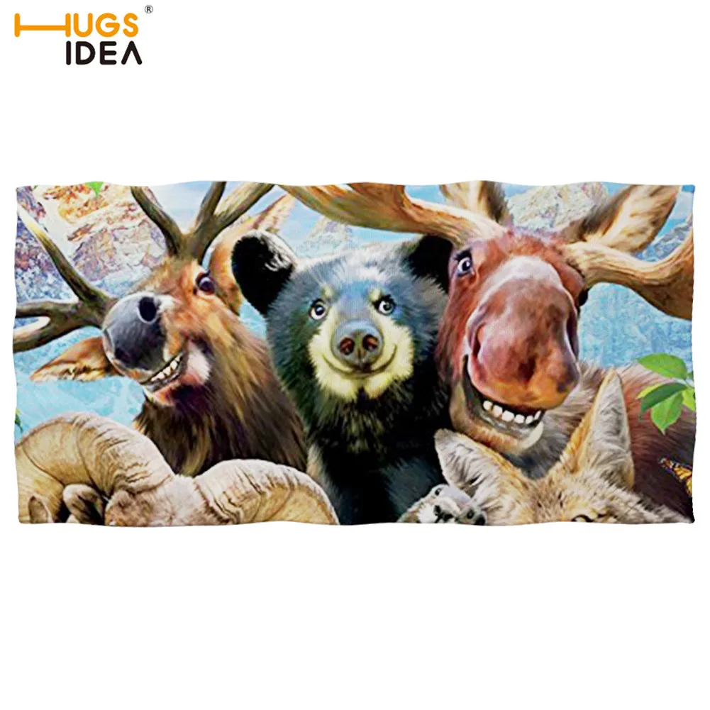 HUGSIDEA полотенце для душа с принтом милой лошади/коровы/осла зум животное селфи