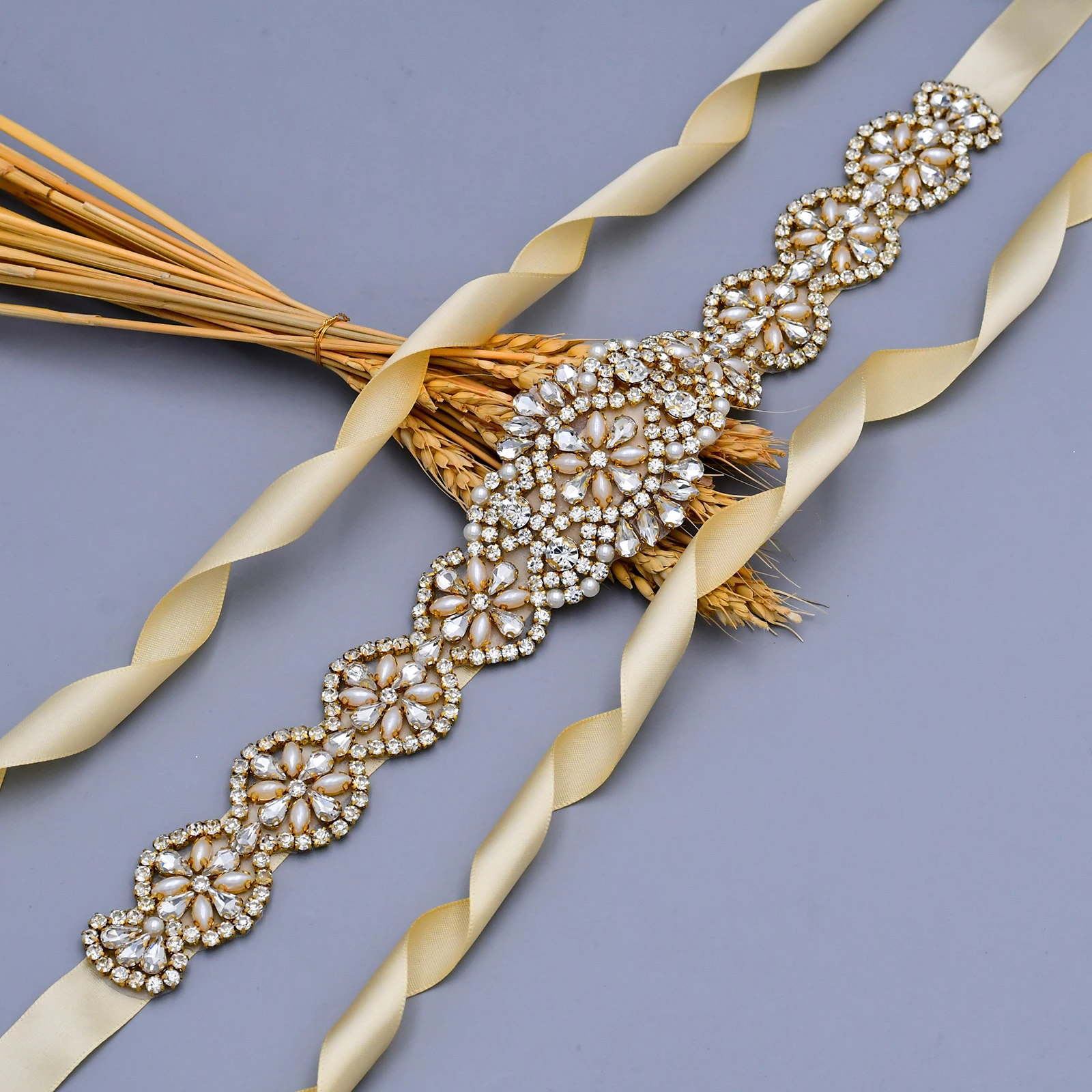 Golden Diamond Belts Rhinestone Wedding Belt Bridal Gowns Sashes Dress Jewel for Women Pearl Dresses | Свадьбы и торжества