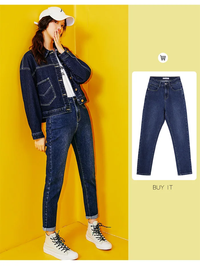 Женская короткая джинсовая куртка LEIJIJEANS, классическая повседневная темно-синяя куртка из денима c пуговицами на спине, новая модная модель больших размеров от S до 6XL