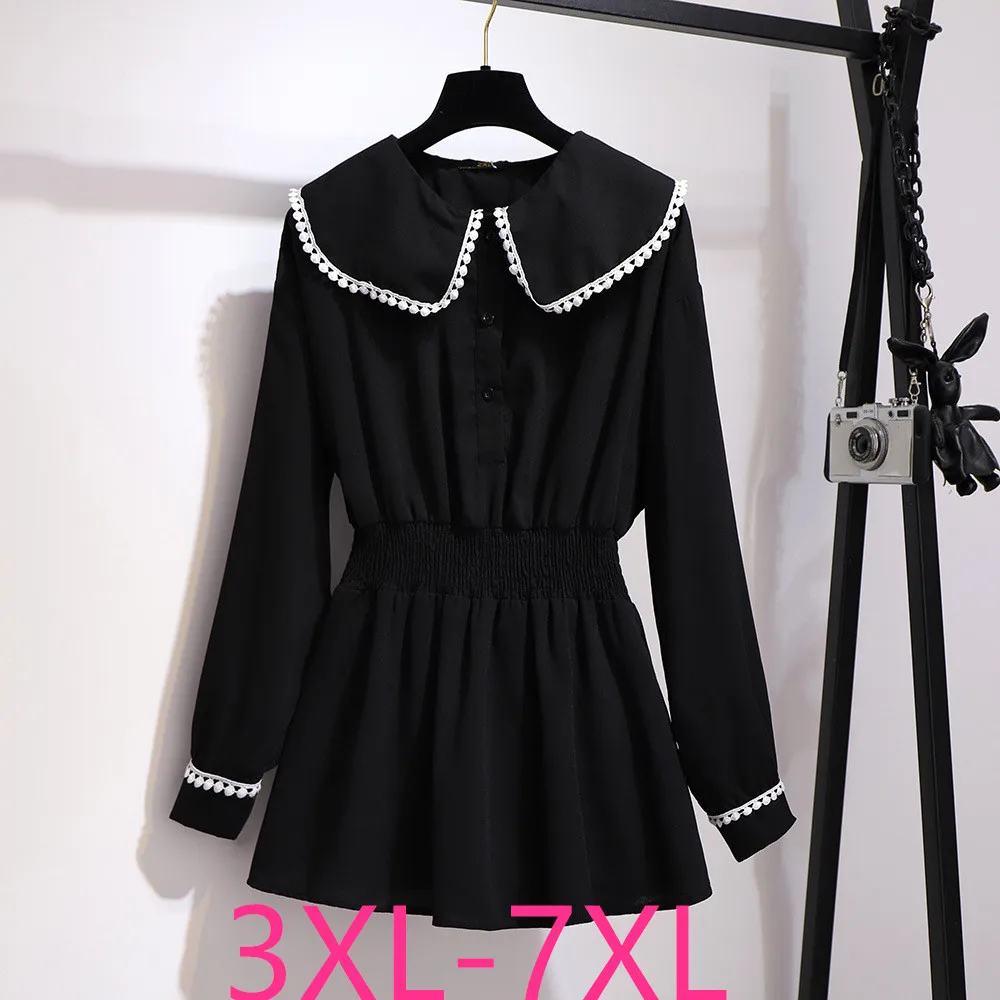 Новинка Сезон весна осень Размера плюс Топы для женщин блузка Большие Длинные