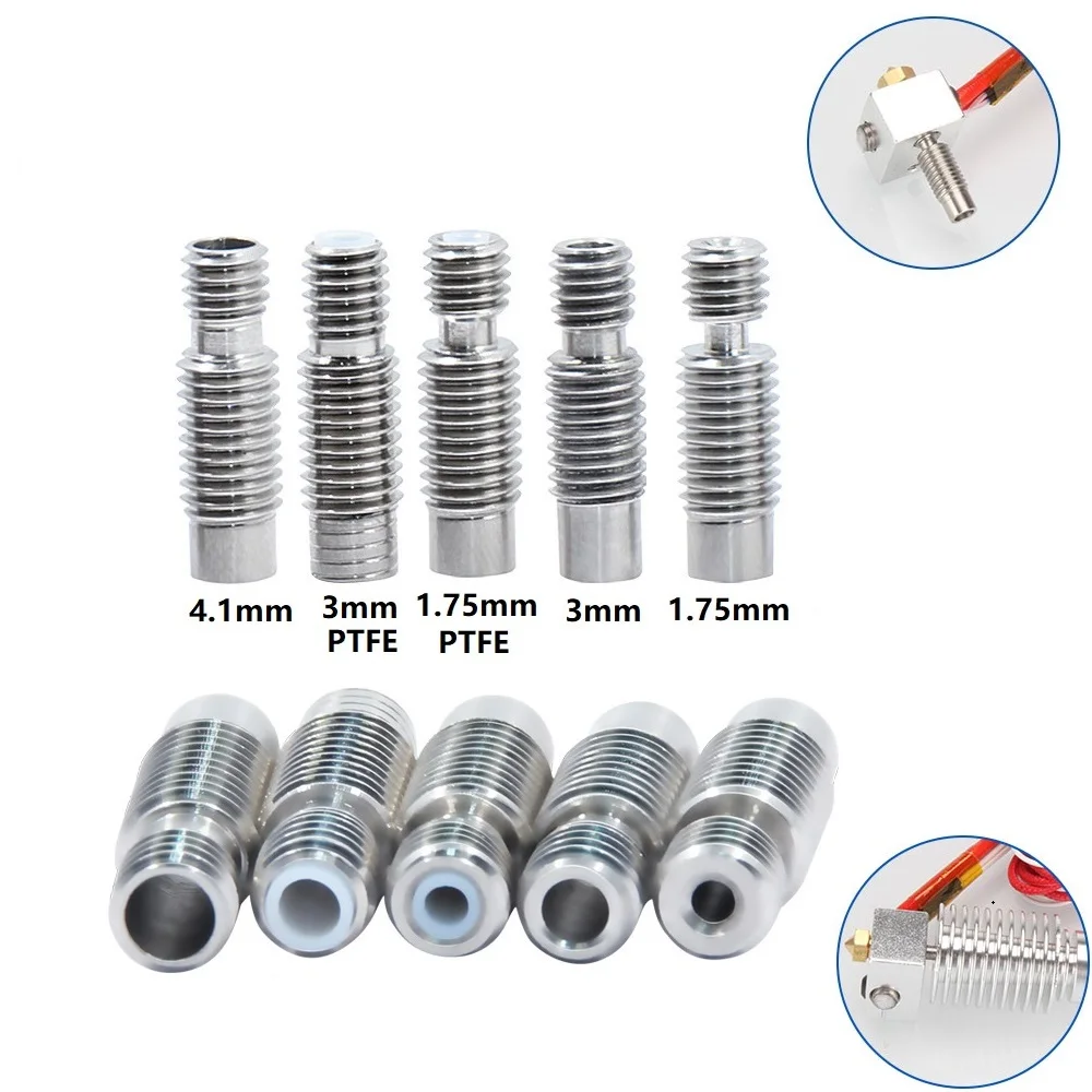

MEGA 10pcs 5pcs E3D V6 Throat HeatBreak M7 M6 Thread 3D Printer Part For 1.75 3mm with PTFE Feeding Tube Pipe Hotend Extruder