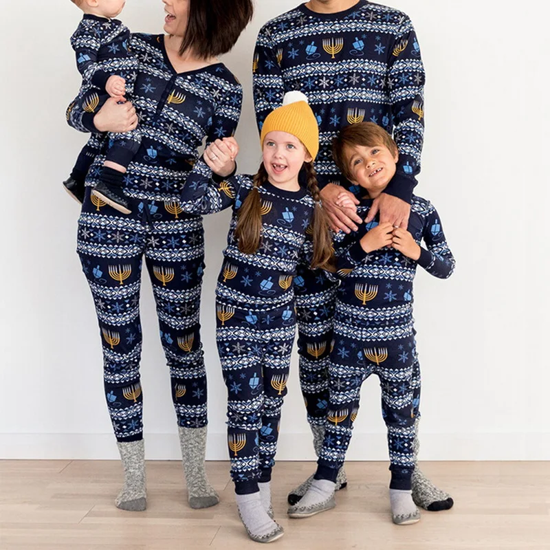 Фото Рождественская Пижама семейные одинаковые пижамы с одинаковым рисунком одежда