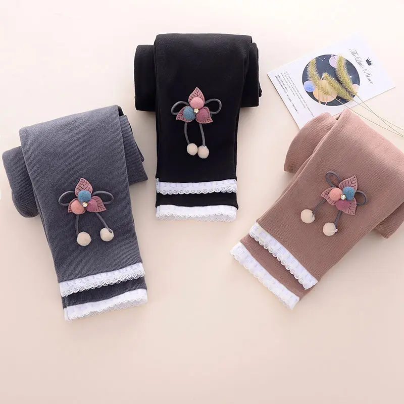 

Leggings Autumn Winter Warm Pants Children Plus Velvet Thickening Outwear Pants Cotton Kids Fleece Baby Girls Skinny Trousers