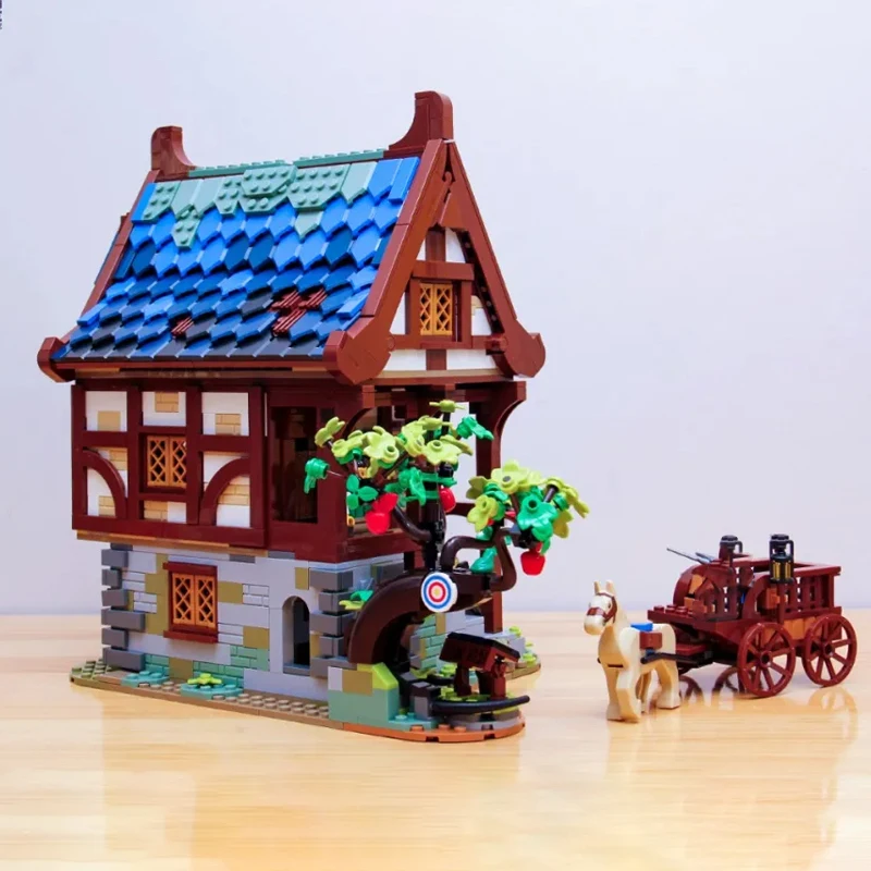 

Street View Ideas Series Medieval Blacksmith Building Blocks 2164pcs Bricks Toys Sets For Gift Model Kit