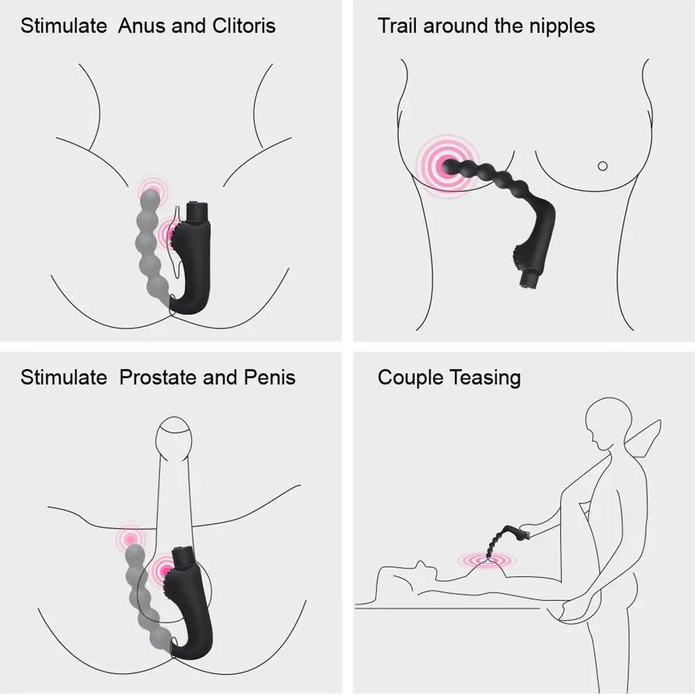 10 Вибрационный анальный штекер влагалища P-Spot массажер простаты секс-игрушка для