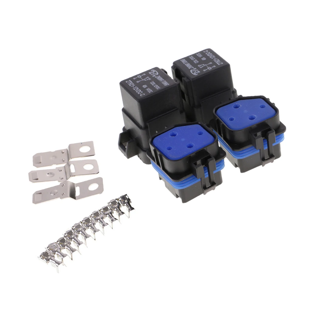 2 набора 12V 40A 5Pin реле и держатель Гнездо интегрированы с терминалы | Автомобили