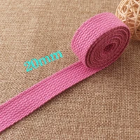 20mm pink cotton webbing thin soft belt key fob webbing lanyard solid keychain webbing 34
