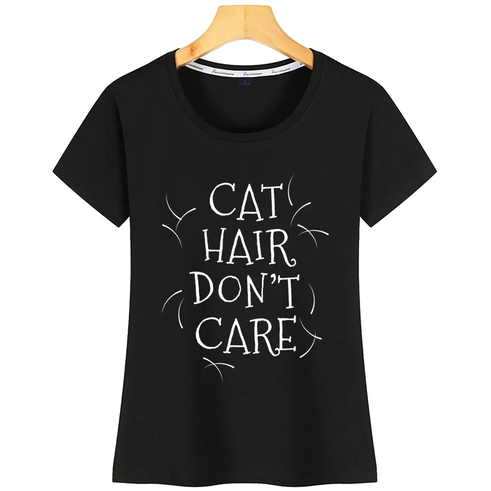 Женская футболка с кошачьей шерстью забавная белая женская на заказ|Футболки| |