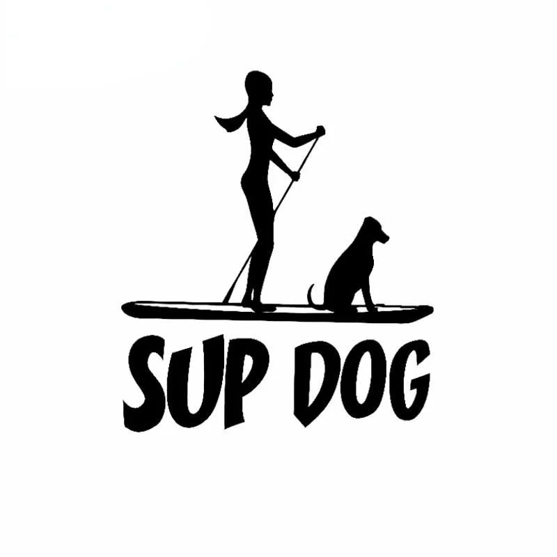 15x12см наклейка SUP DOG для автомобиля в стиле моды из ПВХ на заднее стекло автомобиля с водонепроницаемой декоративной наклейкой.