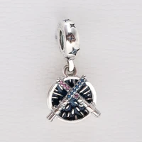 bewill genuine 925 sterling silver starr warrs blue star cross joint lightsaber pendant fit original charm bracelet