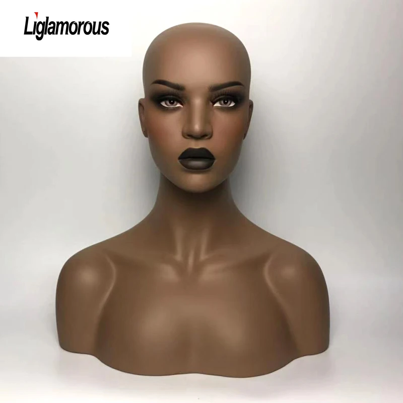 New 2020 High-end luxury Realistic Fiberglass Female Mannequin Head Display Wig Jewelry Hat Glasses Mold Stand Women Bust | Дом и сад
