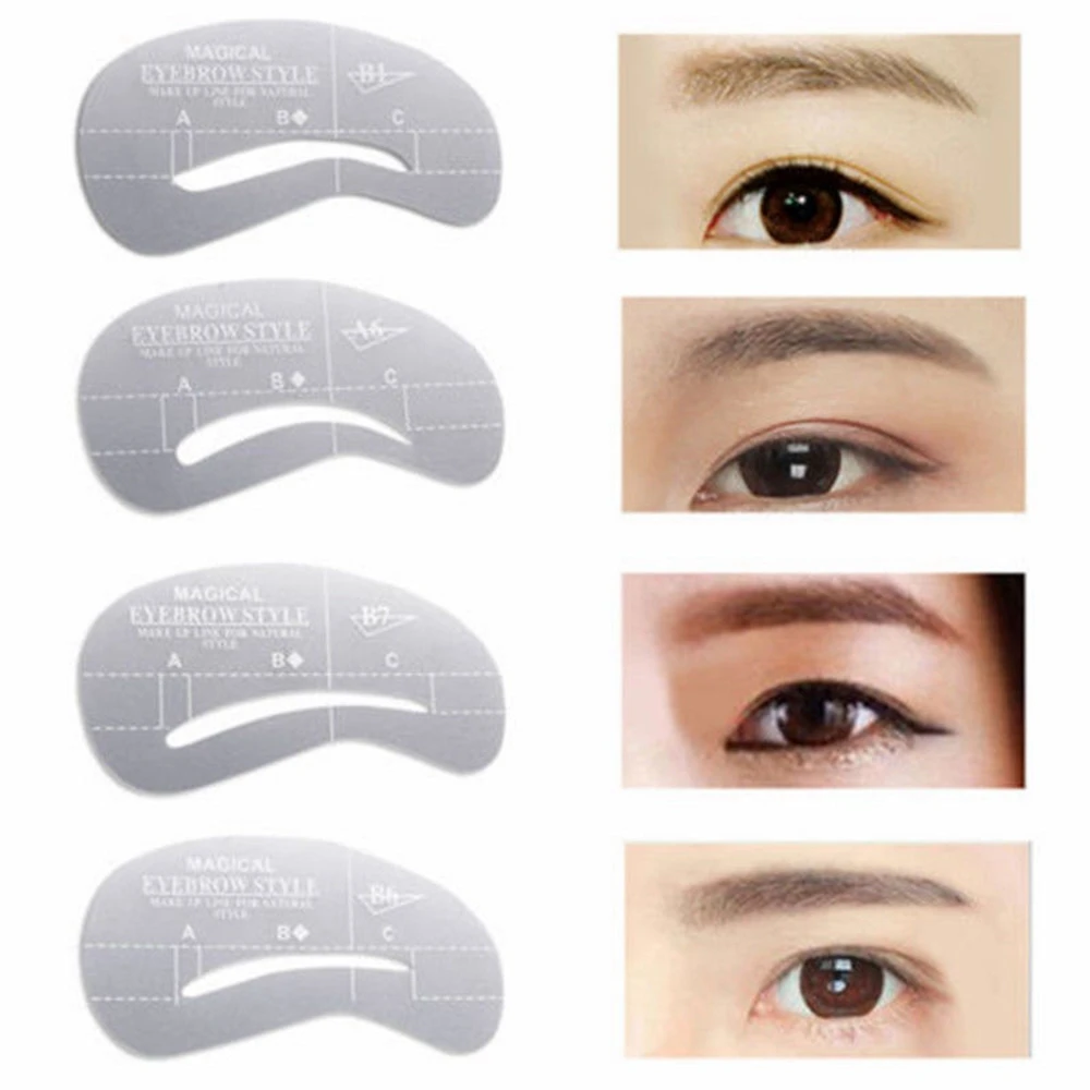 4/24 стилей бровей практичная форма DIY Трафарет Шаблон набор красоты трафарет