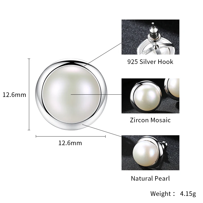 Женские серьги-гвоздики из серебра 925 пробы с жемчугом | Украшения и аксессуары