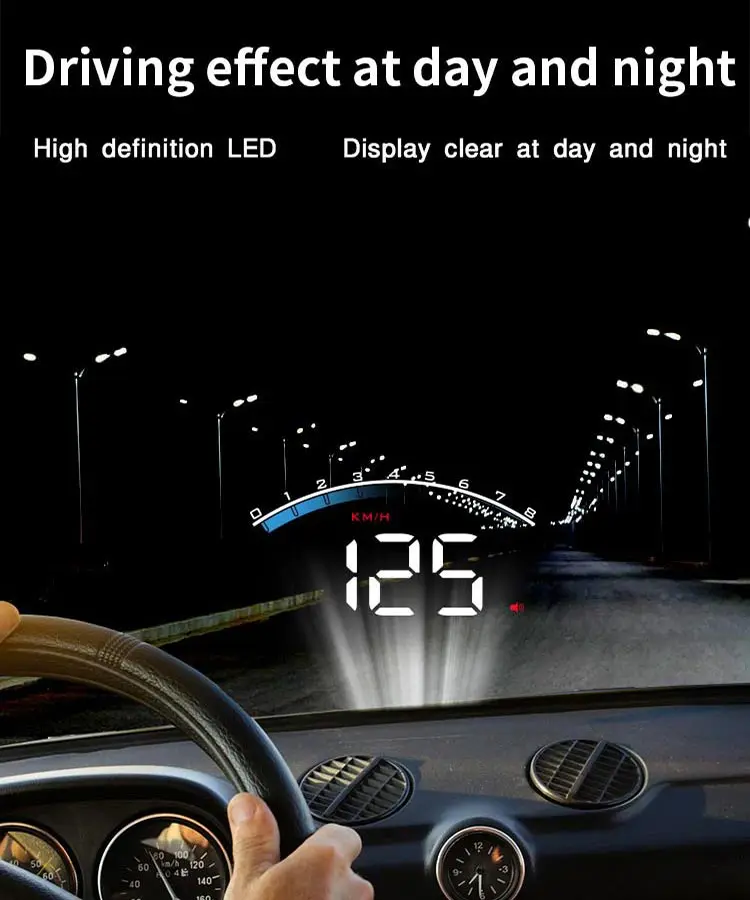 Автомобильный дисплей OBD HD проектор скорости проекционный на лобовое стекло M6S