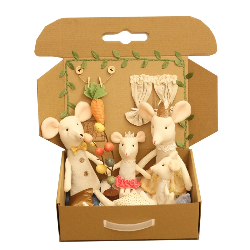 Пасха коробка мыши милые куклы для малышей мальчиков и девочек семья мини
