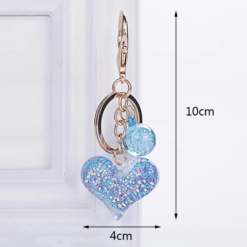 

2021 Couple Gift Acrylic Transparent Heart-Shaped Keychain Cute Heart-Shaped Sequin Pendant Christmas Gift Accessory Key Acces
