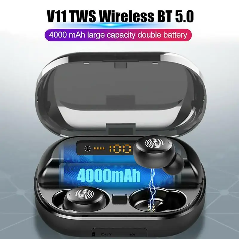 

V11 HD Bluetooth Headphones IPX7 Waterproof earbuds Touch Key Earpieces wireless earphones Works on all Android iOS smartphones
