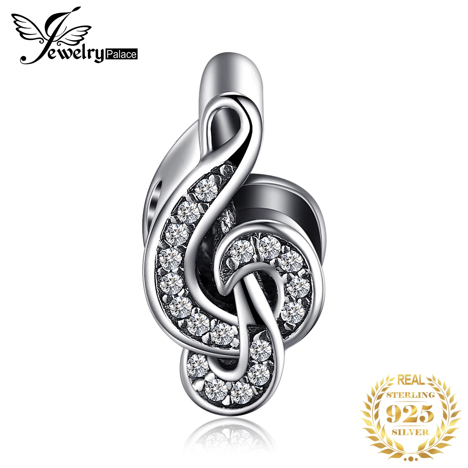 Jewelrypalace стерлингового серебра 925 скрипичный ключ кубического циркония бисер Подвески Fit Браслет Подарки для нее Юбилей Модные украшения