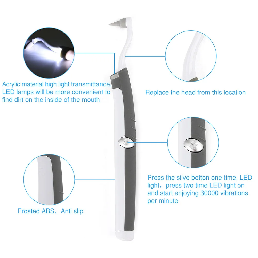 

Electric Ultra-Sonic Acoustic Vibration Tooth Cleaner Scaler Tooth Calculus Remover Teeth Stains Tartar teeth Whitening