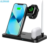 wireless charger 4 in 1 fast wireless charging station 15w charging stand for apple watch airpods iphone 13 12 pro max mini 11