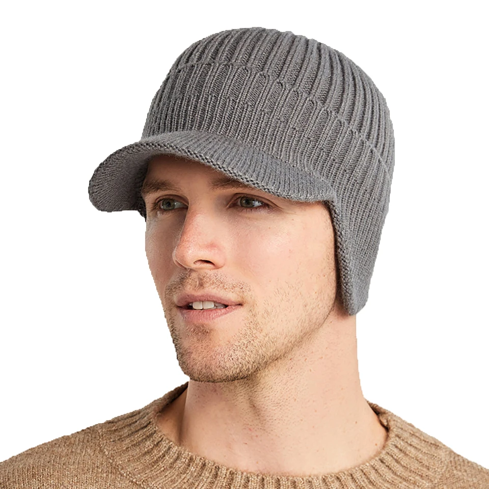 

Knitted Man Fishing Hat Winter Men With Brim Warm Casual Slouchy Sport Hat Crochet Hat Cap Cheap